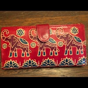 Vintage KANE M leather elephant wallet